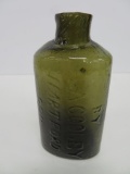 AA Cooley blackening bottle, Hartford Conn, medium olive green, 4 1/2