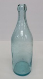 Wisconsin Glass Co aqua bottle, 10 1/2