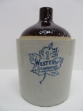 1 Gallon Western Jug, fern design on top, Monmouth Ill