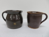 Stoneware cup and creamer, 4