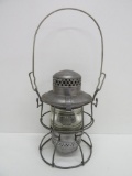 DM & RI Railway Lantern, Adlake Kero, clear ribbed globe, 91/2