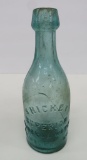 S Hickey Superior Mineral Water Milwaukee bottle, aqua, 7 1/2