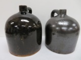 Two C Hermann & Co jugs, brown and metallic, 10