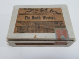 North Western wooden cigar box, 5 1/2