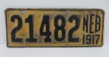 1917 Nebraska license plate, 15