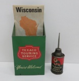Texaco lot, oil can, Standard Oil map and Touring service metal holder