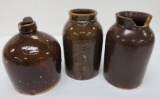 Two stoneware C Hermann & Co jars and jug, 6 1/2