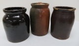 Three Stoneware Jars, 7 1/2