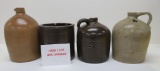 Four damage stoneware pieces, three jugs (9