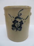 6 gallon cobalt decorated floral, unmarked