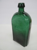 Dr J S Wood's Elixer bottle, emerald green, 8 1/2