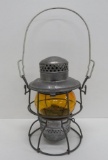 N & W RY Adlake 400 Railroad lantern, golden yellow chimney, 9