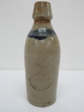 Charles Gipfel Milwaukee stoneware bottle, blue band, 8