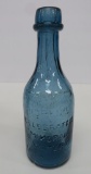 Hopkins Celebrated Mineral Waters Milwaukie bottle, light cobalt blue, 7 1/2