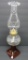 Amber glass base oil lamp, 16 1/2