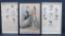 Three French Fashion Prints, hand colored, framed 8