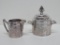 Fabulous Pairpoint cream and sugar set, birds, flowers and spider motif