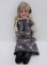 Bisque head, kid leather body 154 doll, mold 2 1/2, 14