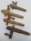 Four wooden barrel spigots, 8