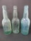 Three Vintage Miller Milwaukee Beer Bottles, aqua/green, 9