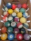 Full set of vintage billard pool balls plus extras