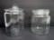Two glass jar, counter jar and humidor