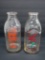 Two Pyro Milk Bottles, Quart, Anderson and Westfield