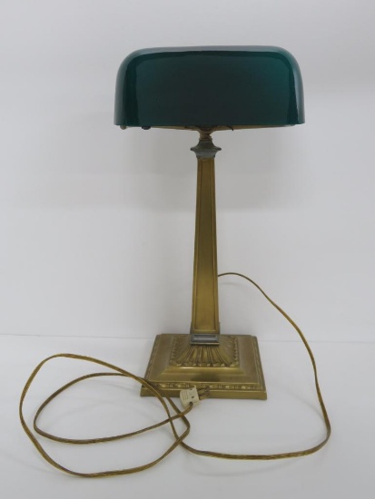 Emerlite Desk Lamp, #8734, Bristol, brass, 18"