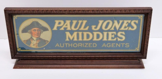 Paul Jones Middies advertising sign, 13" x 6"