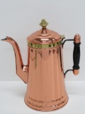 Vintage Brass and Copper Coffee Pot, 10 1/4