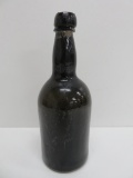 Antique Medium Olive glass spirits bottle, 8 1/2