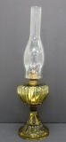 Light Amber Golden colored glass oil lamp, 19