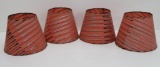 Four vintage lamp shades, painted and laced edge, 6