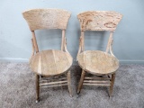 Two Cream City Brewery Pressback Chairs