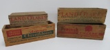 Four vintage wooden Cheese Boxes