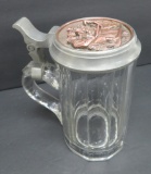 Lovely Tavern Scene in Relief lidded stein, 6