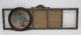 Two antique picture frames, round and five part