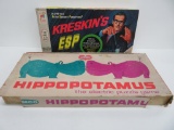 Milton Bradley 1967 Kreskin's ESP and 1961 Remco Hippopotamus games