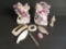 Mother of pearl buckles and pins, jewelry and figurines