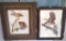 Two framed Bird prints, Red Shoulder Hawk and Owl