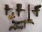 Six ornate brandy cask taps, metal