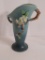 Roseville Apple blossom vase, blue, 382-7. 7