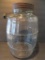 Large glass pickle jar with metal top, 14