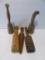 Five assorted primitive wood mashers