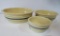 Three Roseville blue banded nesting bowls