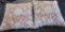 Two fancy needle work decorative pillows, 17