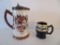Lovely decorated Lustre covered pitcher and creamer