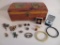 Vintage and costume Jewelry lot with wooden jewelry box