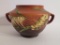 Roseville Freesia Handled Rose Bowl, brown, 463-5, 5