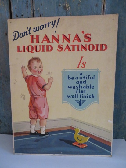 Hanna's Liquid Santioid Advertising sign